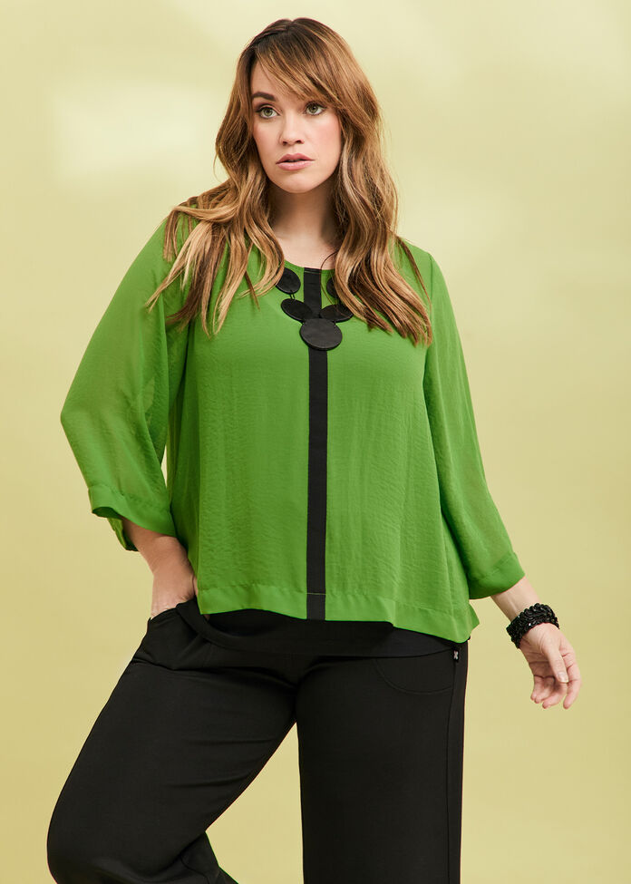 Chiffon Tama Top, CLOVER GREEN, hi-res