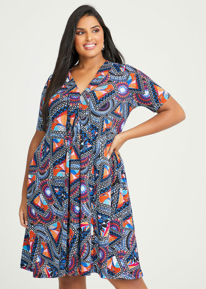 Shop Plus Size Summer Geo Vibe Dress in Multi | Taking Shape AU