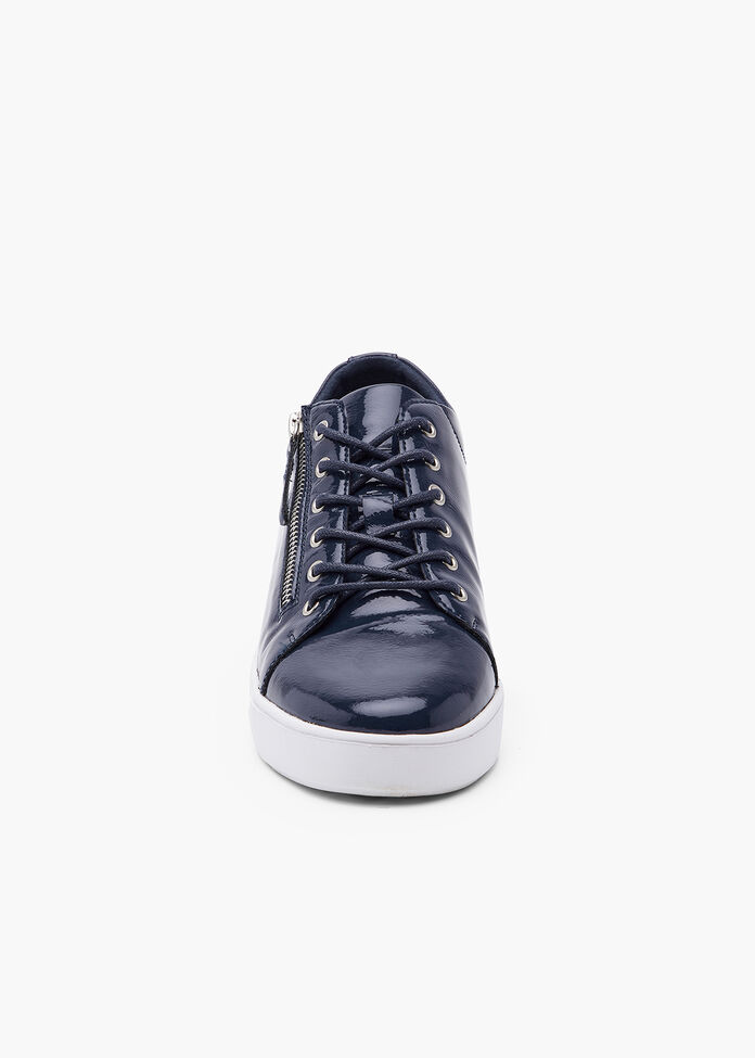 Shop Navy Side Zip Sneaker | Comfortable Shoes | Taking Shape AU