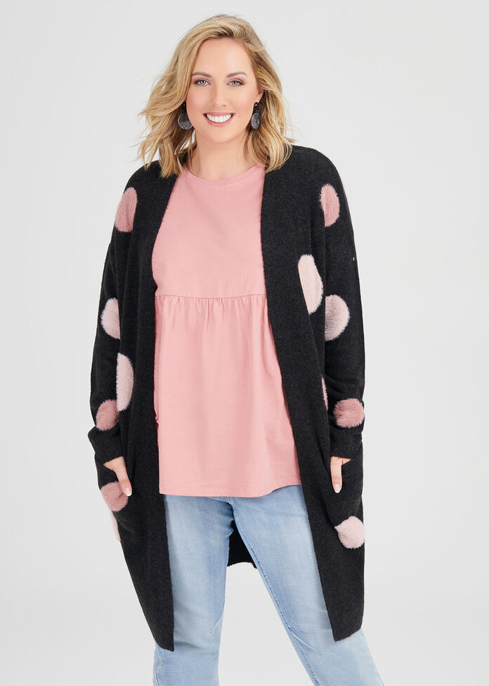 Textured Spot Cardi, , hi-res