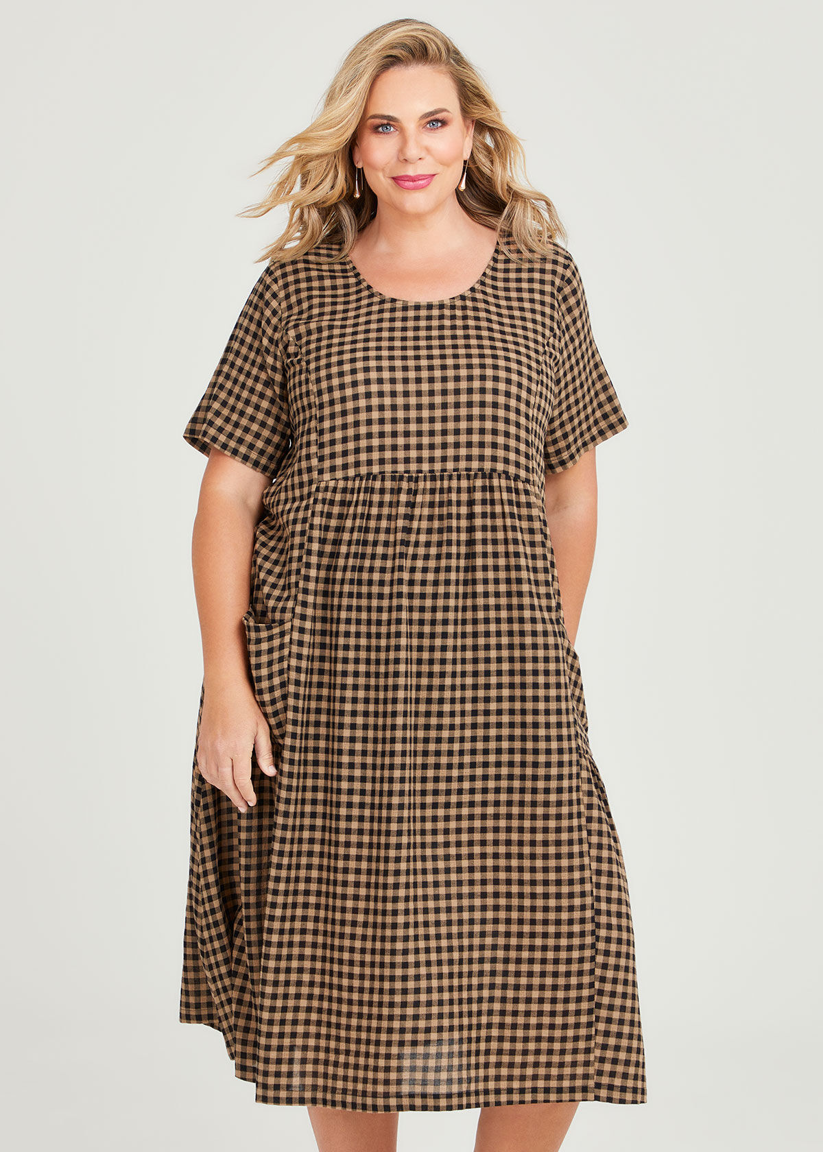 Plus size discount gingham school dress