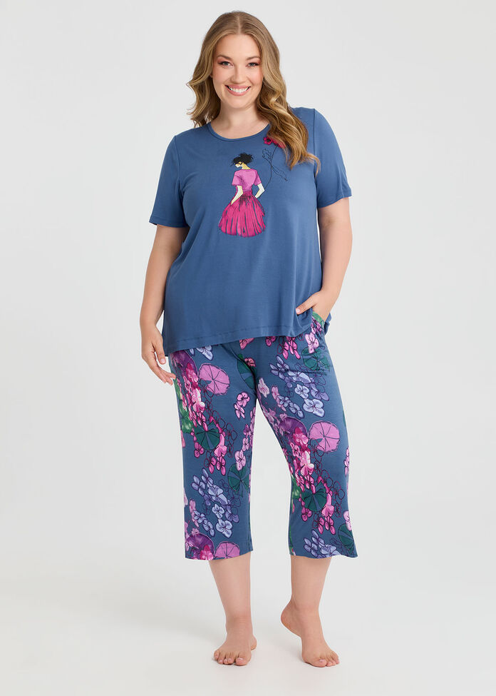 Bamboo Summer Bloom Pyjama Pant, PRINT, hi-res