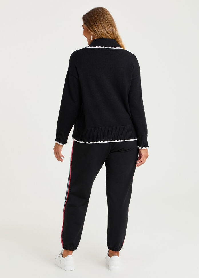 Stitch Detail Cowl Neck Jumper, , hi-res