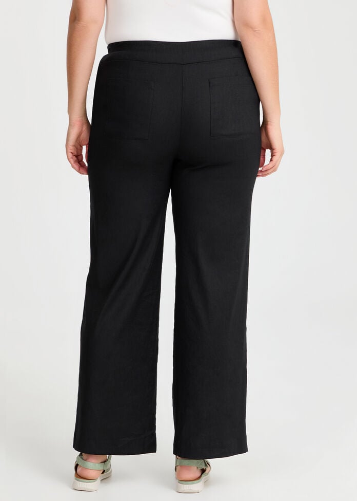 Tall Stretch Linen Bea Wide Pant, , hi-res