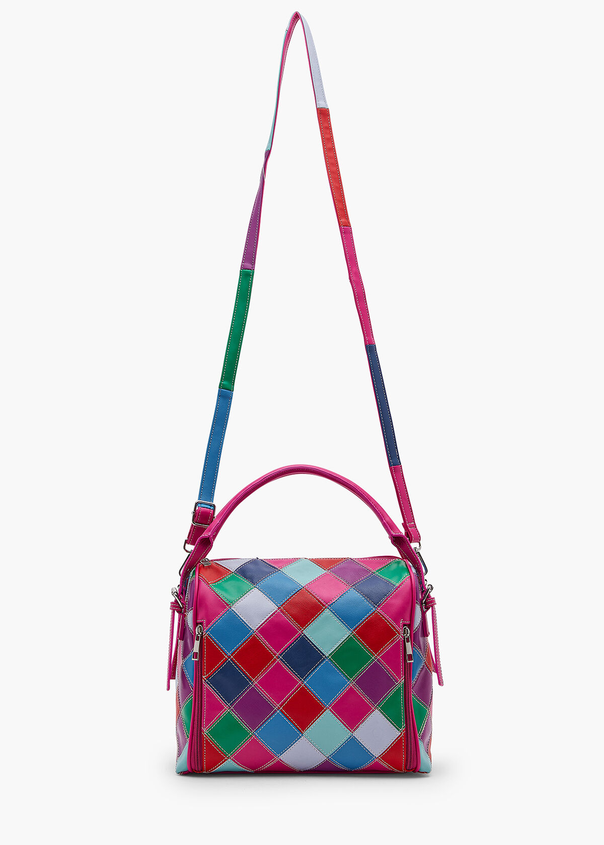 Eysee Colour Block Leather Shoulder Bag For Women - Multicolored Fashion Handbag, 38x28x17 Cm - View #9