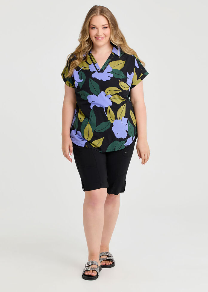 Cotton Collared Ophelia T-shirt, , hi-res