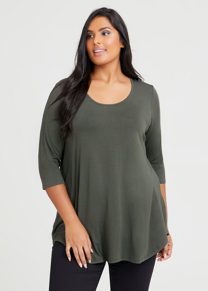 Bamboo Base 3/4 Slv Top, , hi-res