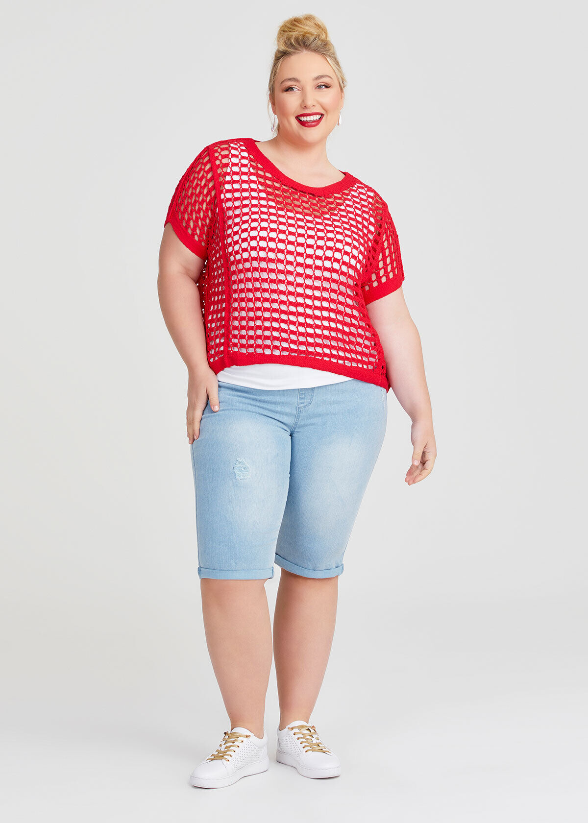 Plus size cuffed shorts hotsell
