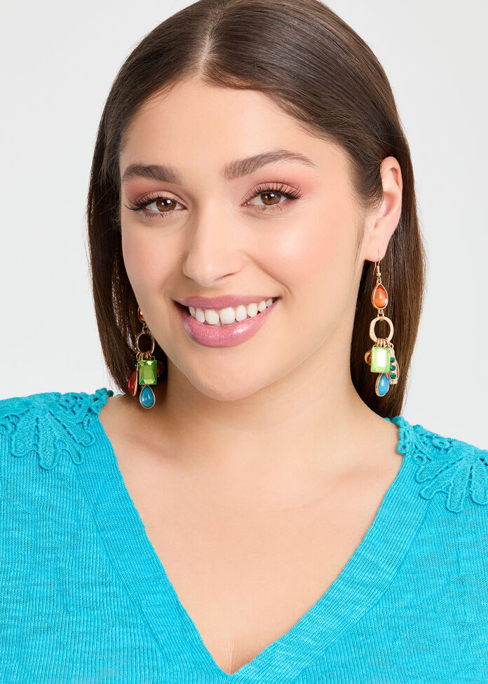 Beaded Statement Earrings, , hi-res
