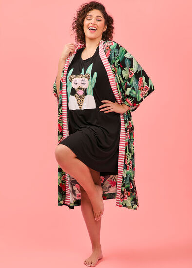 Plus Size Bouffants Tropical Glam Robe