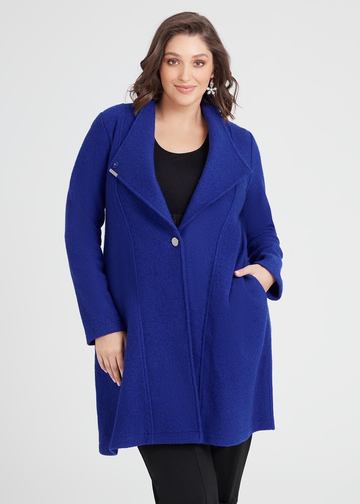Blue boiled hotsell wool coat