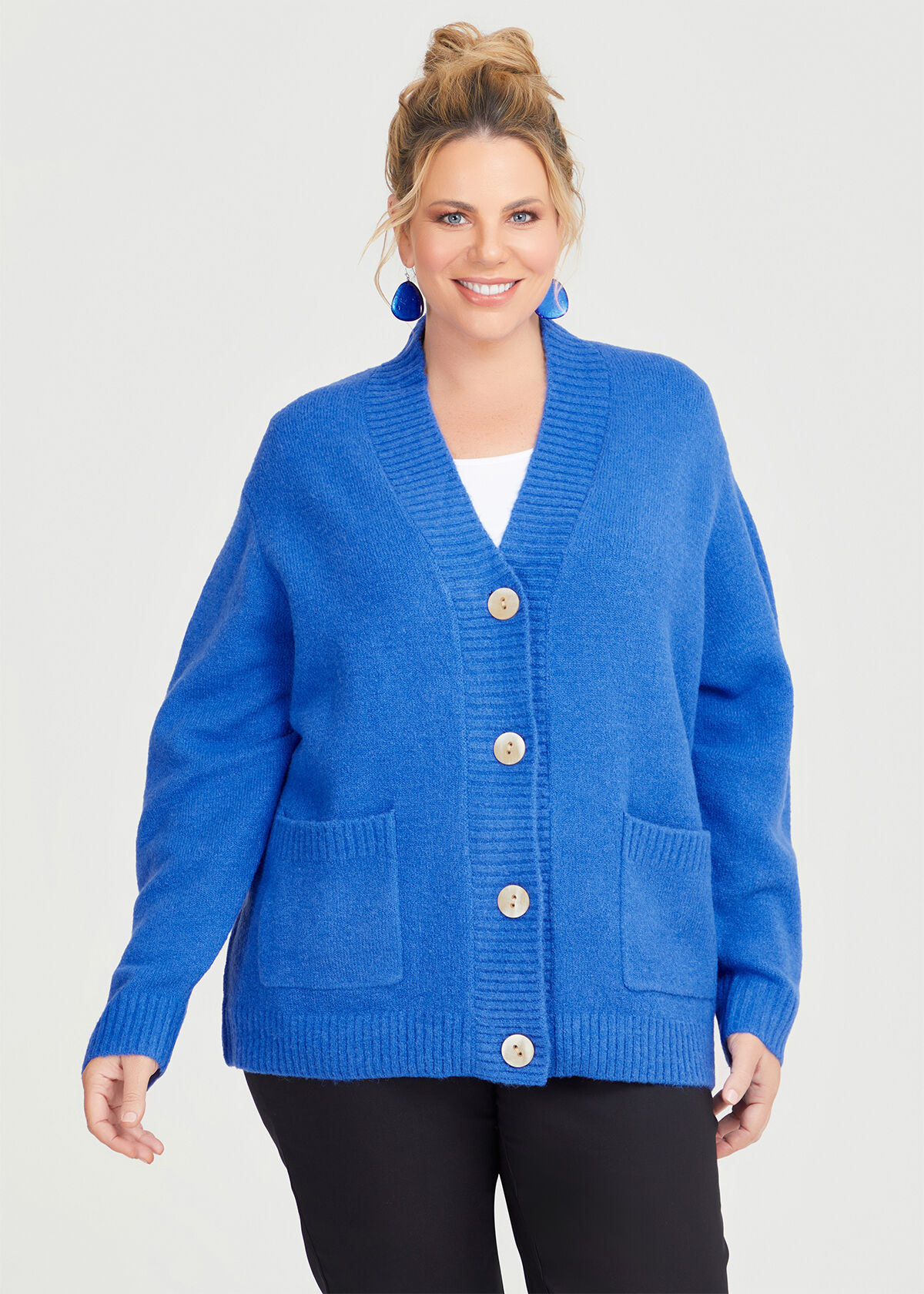 Plus size button front cardigan shop