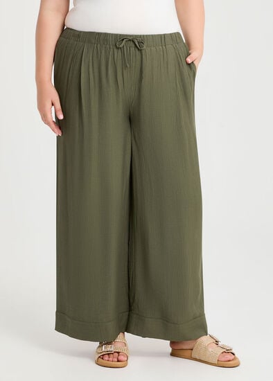 Plus Size Natural Wide Leg Pant