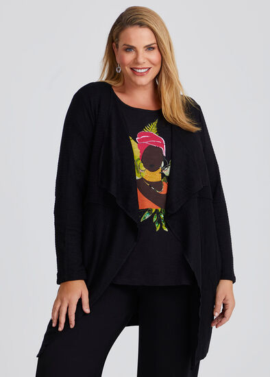 Plus Size Natural Canopy Texture Cardigan