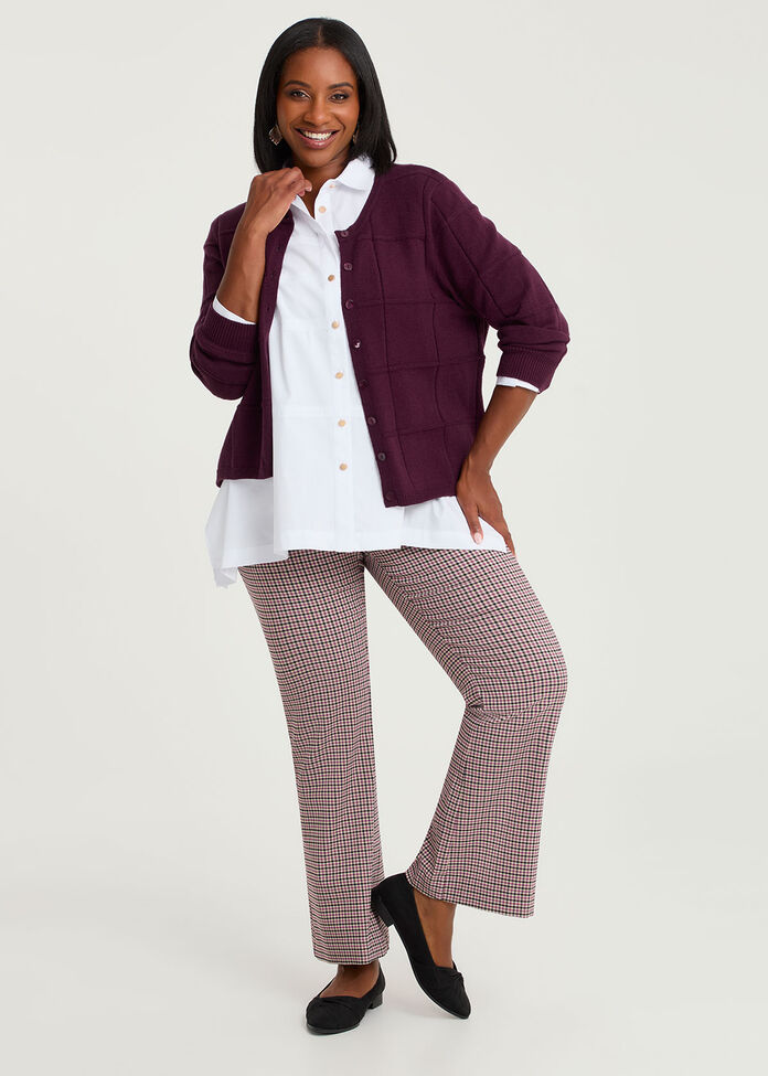Window Pane Natural Cardigan, , hi-res