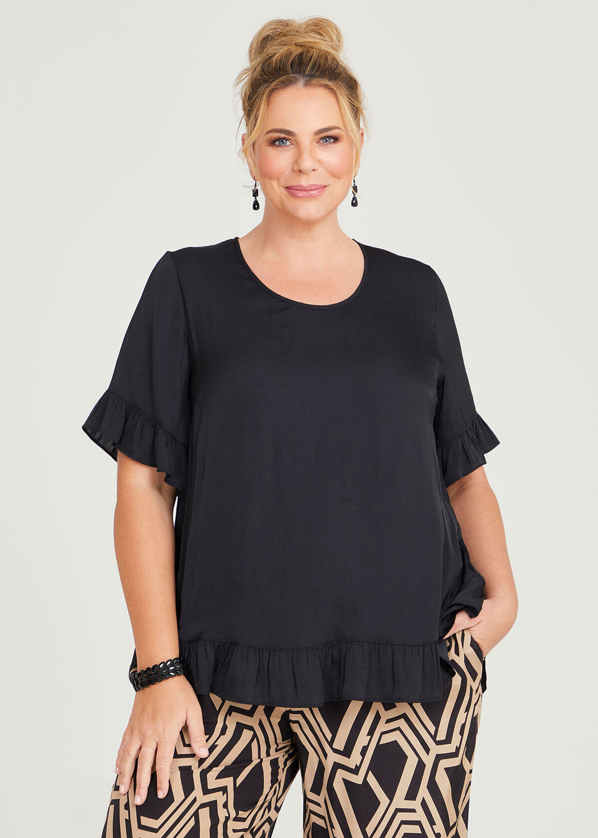 Plus size ruffle top on sale