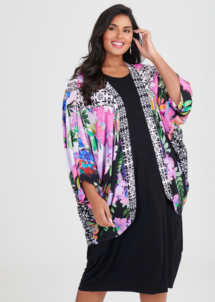 Flash Of Floral Shrug, , hi-res
