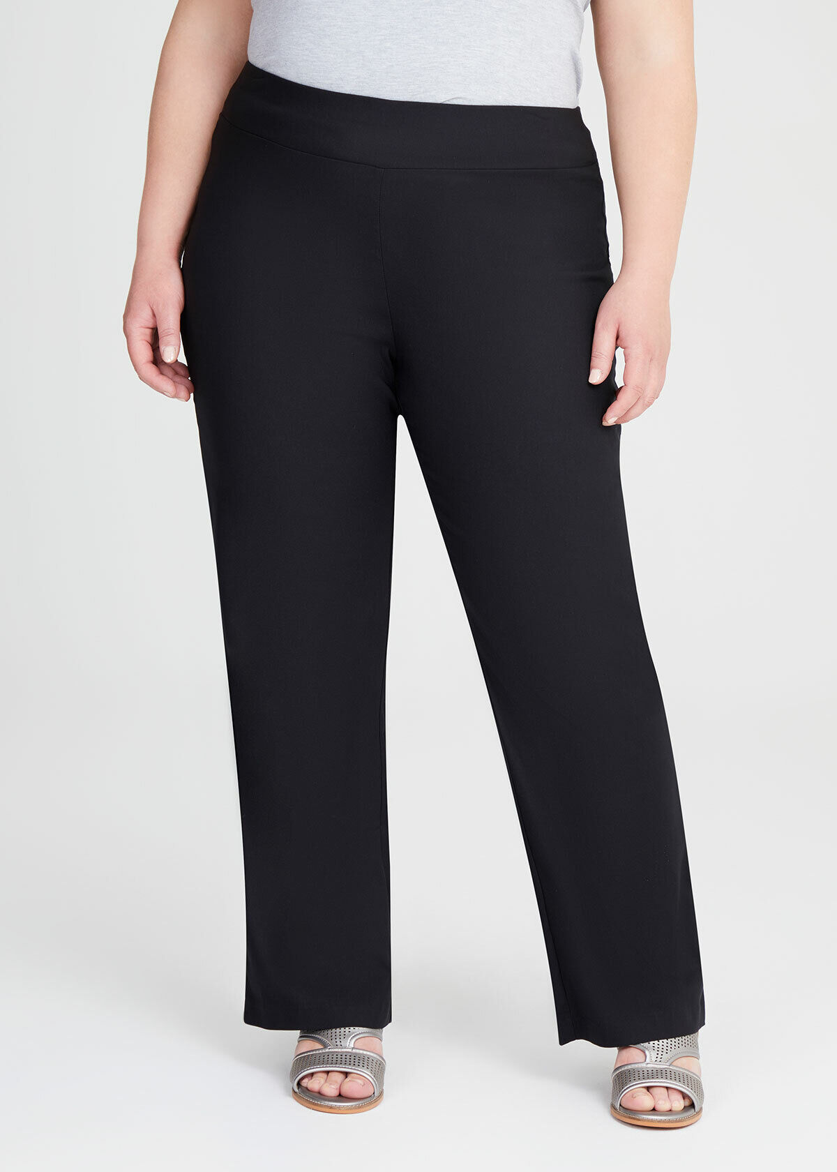 plus size black work trousers