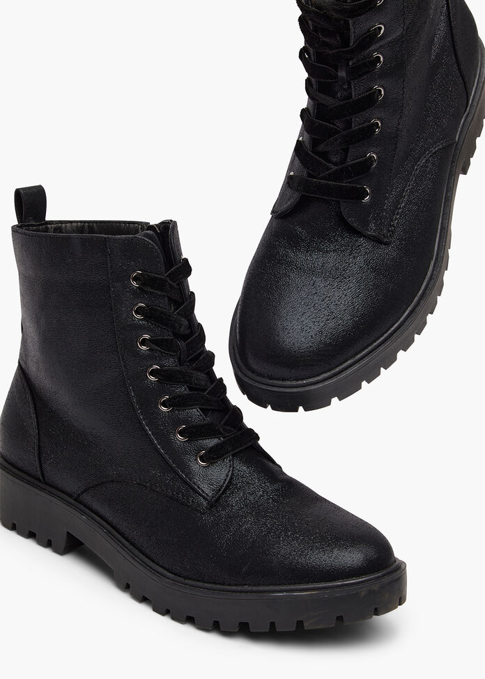 Sparkly Lace Up Boot, BLACK, hi-res