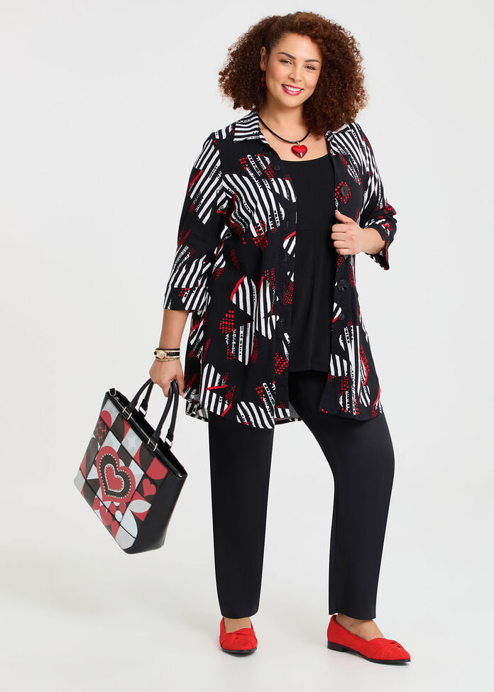 Stripe Floral Natural Shirt, , hi-res