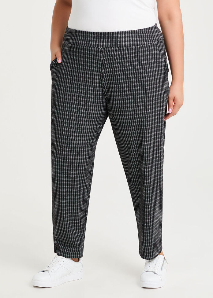 Plaid Ponte Pant, , hi-res