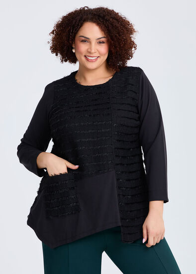 Plus Size Aria Texture Panel Top
