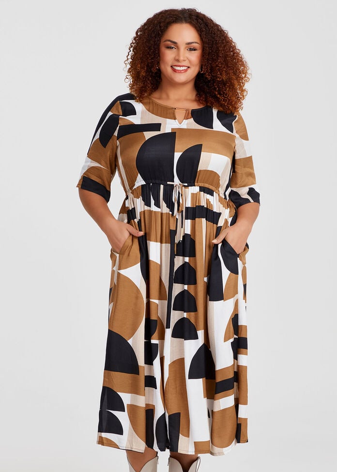Natural Ari Abstract Circle Dress, , hi-res
