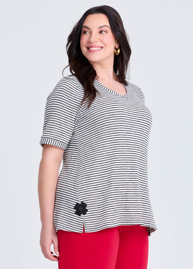 Plus Size Texture Amanda Stripe Top