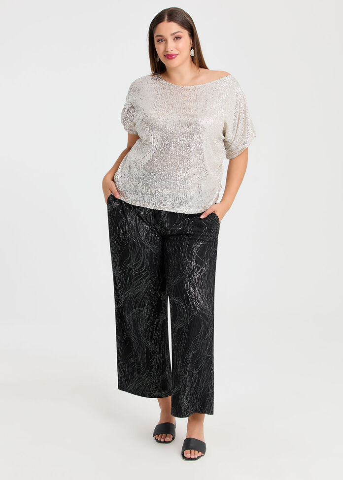 Shimmer Wide Leg Evening Pant, , hi-res