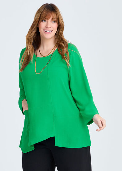 Plus Size Soft Drape Adele Long Sleeve Top