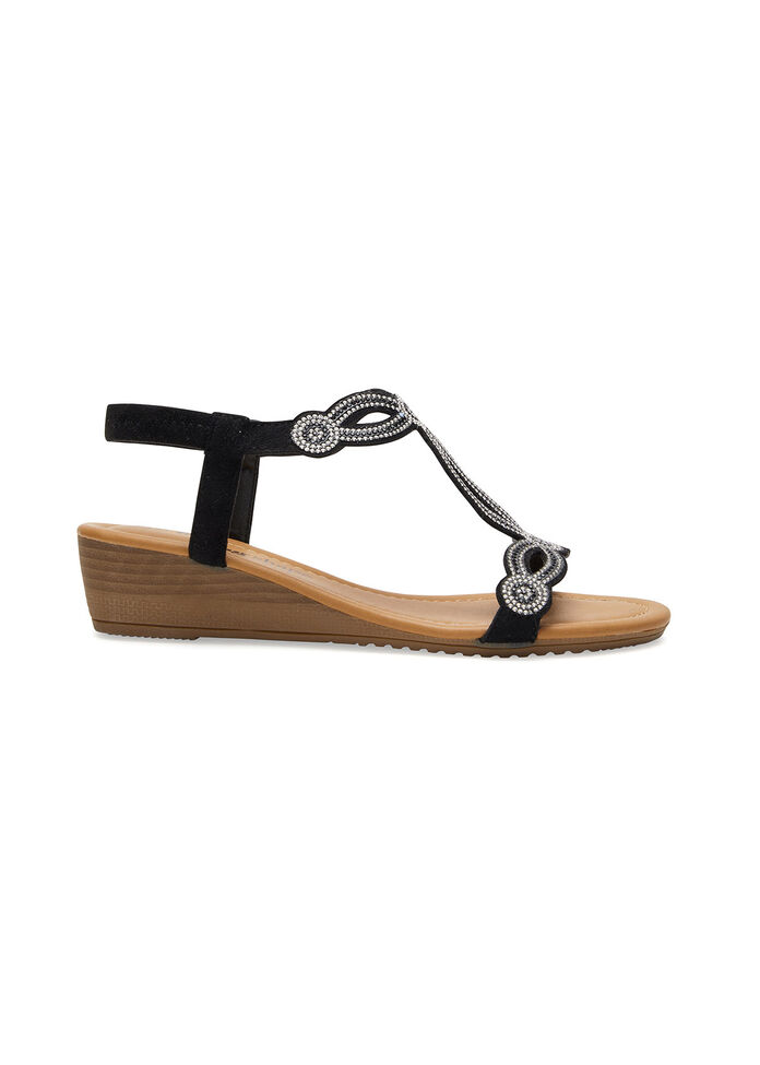 Bling Strappy Wedge Sandal, , hi-res
