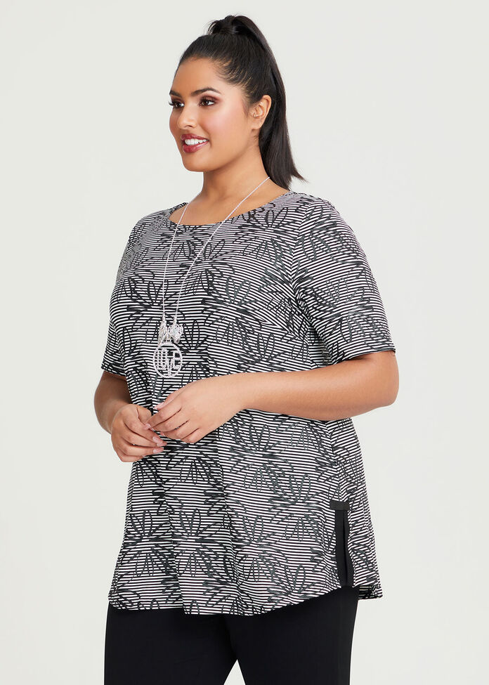 Shop Plus Size Natural Stripe Floral Top in Multi | Sizes 12-30 ...