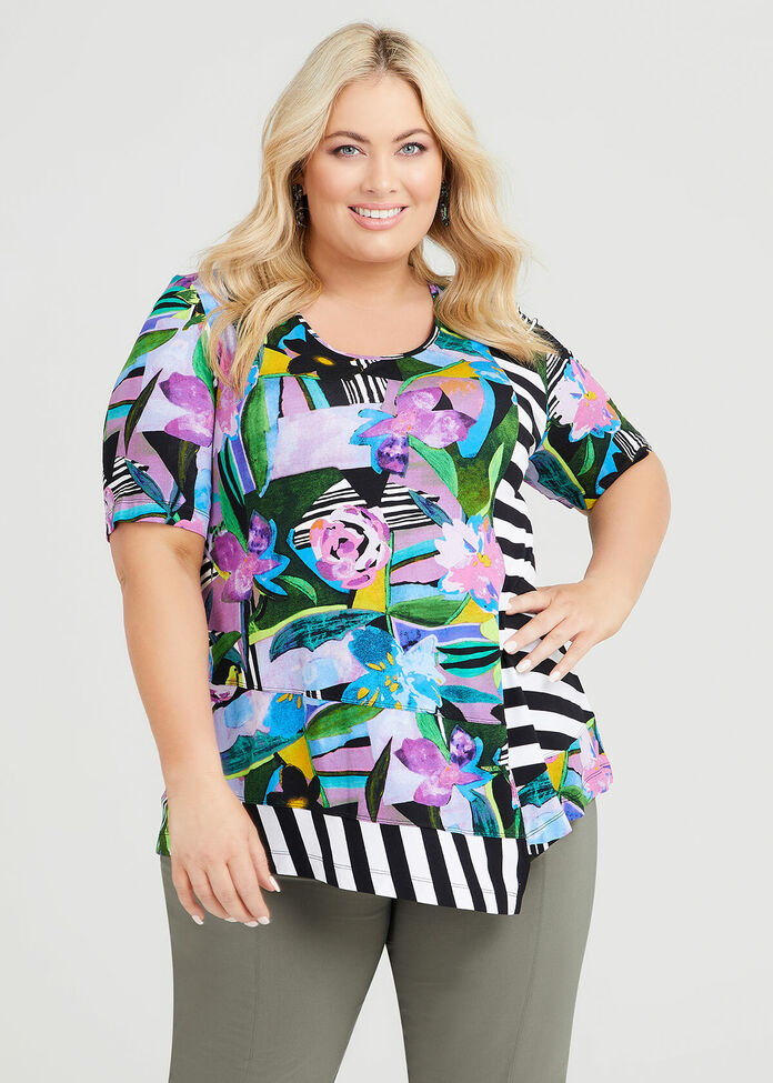 Shop Plus Size Natural Palm Springs Top in Multi | Taking Shape AU