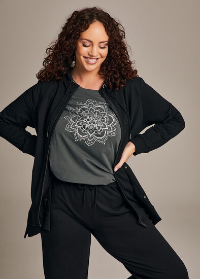Plus Size Active Asymmetric Hem Jacket