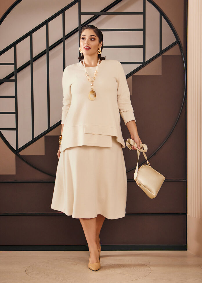 Shop Plus Size Soft Cosy Knit Skirt, Nude Taking Shape AU