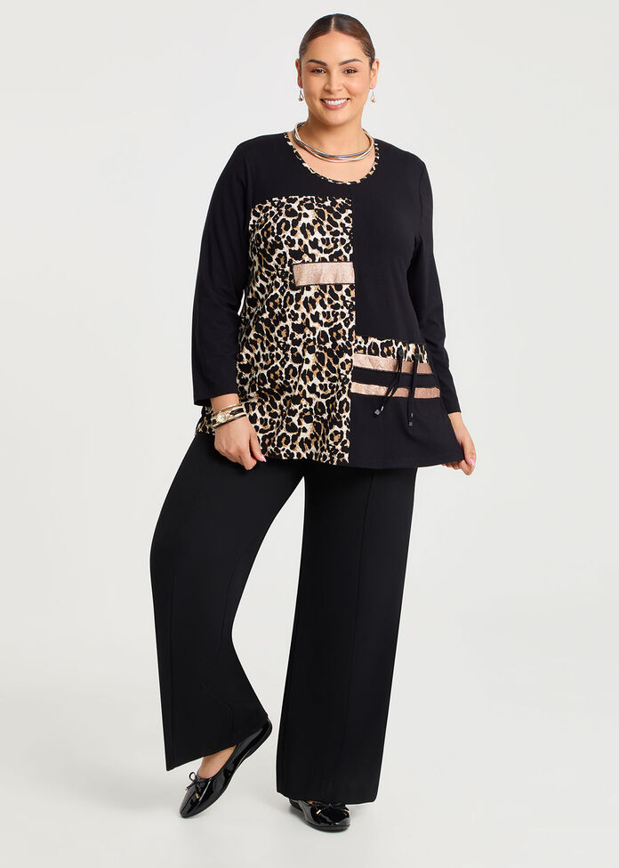 Leopard Spliced Natural Top, , hi-res