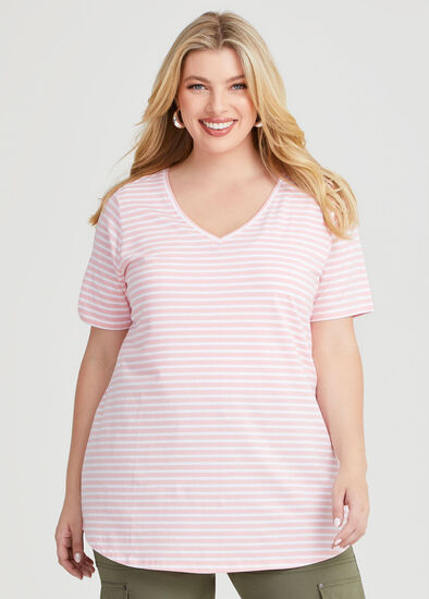 Plus Size Good Earth Australian Cotton Stripe T-shirt