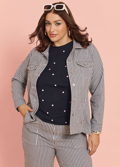 Plus Size Cotton Denim Shacket