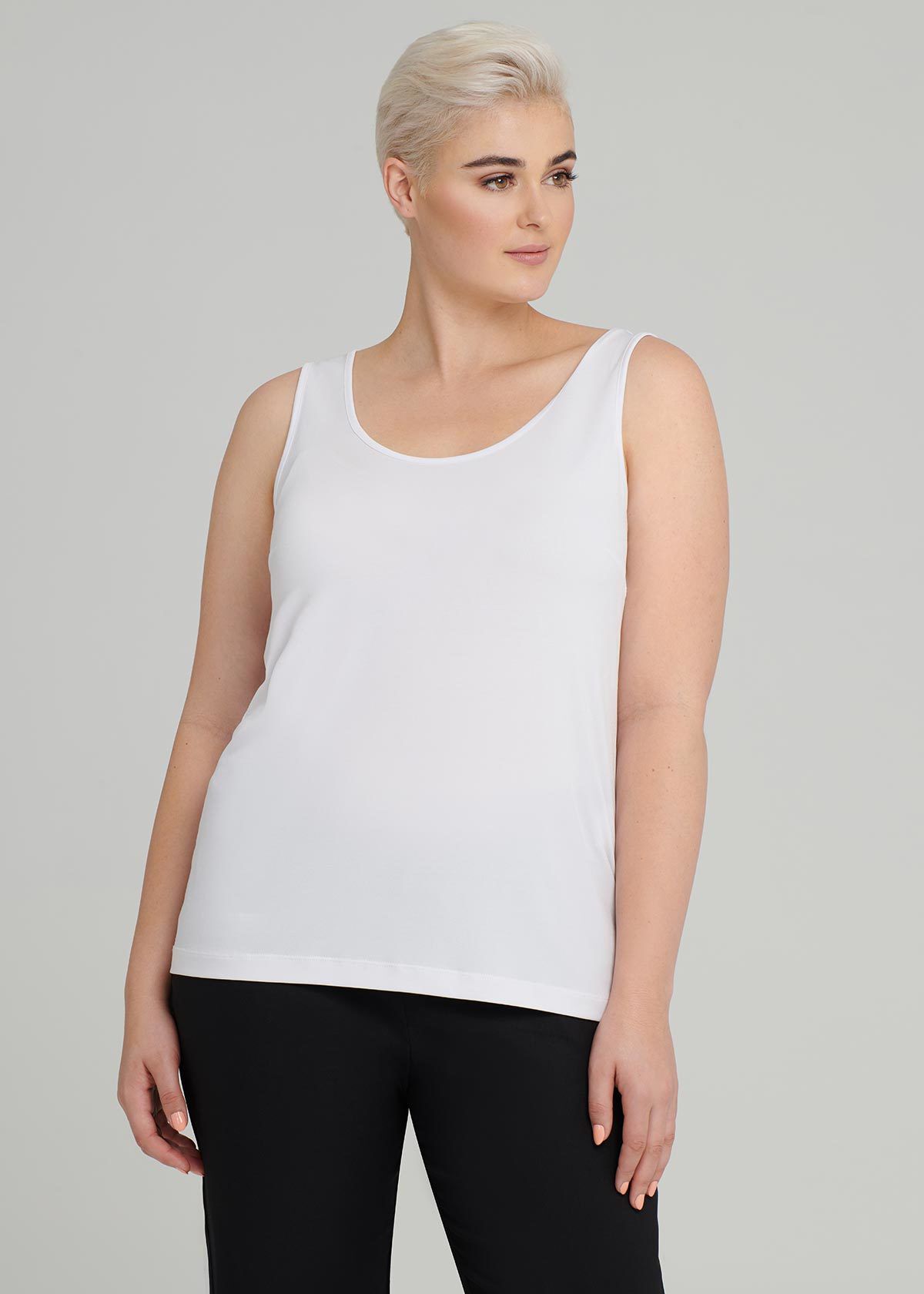 Shop Luna Base Cami in White in sizes 