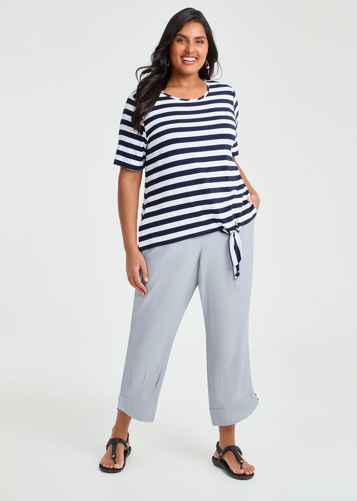 Natural Stripe Summertime Top, , hi-res
