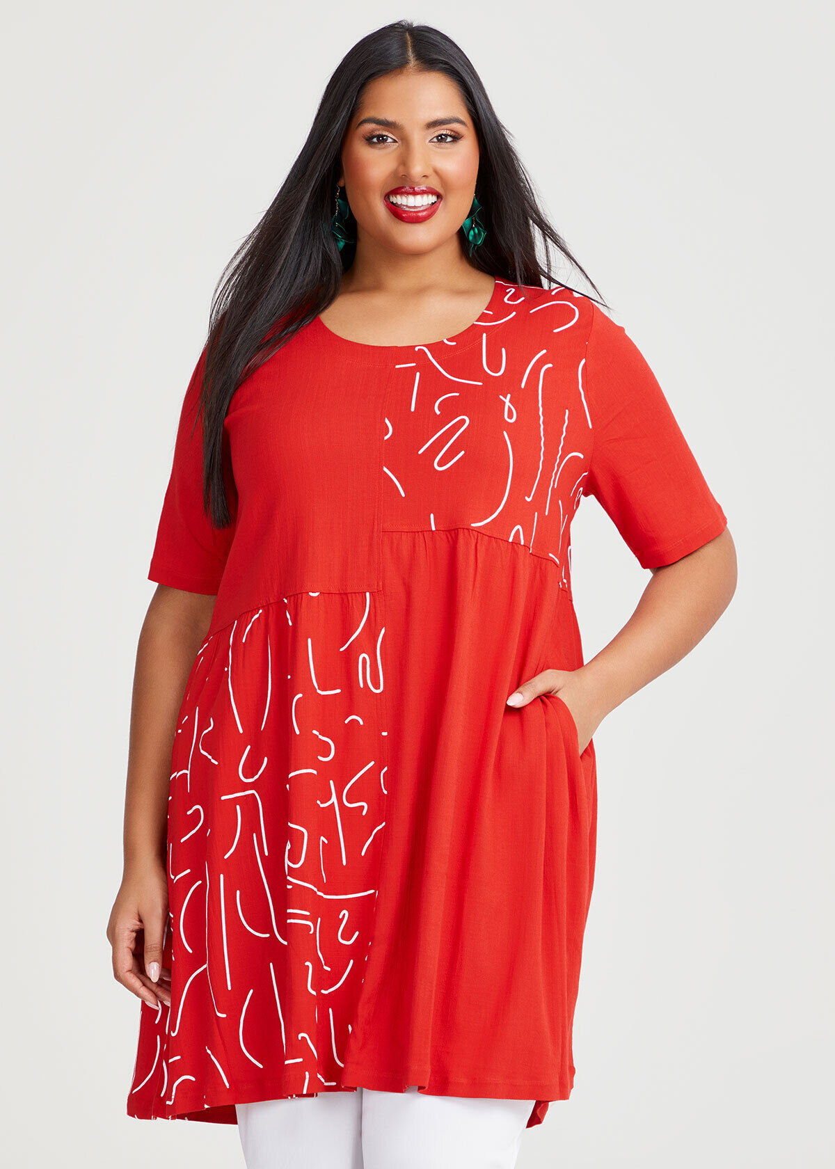 Plus size activewear tunic sales