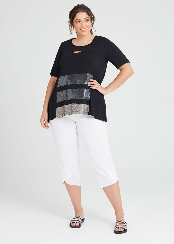 Bling It On Cotton Sequin Top, , hi-res