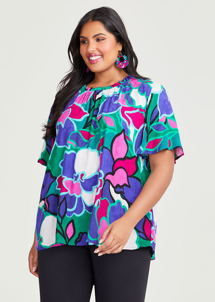 Shop Plus Size Natural Greenery Top in Multi | Sizes 12-30 | Taking ...
