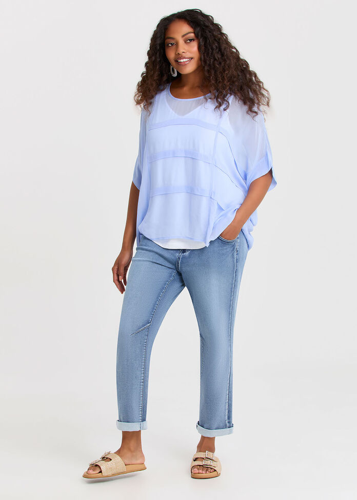 Denim Drawstring Jogger, , hi-res