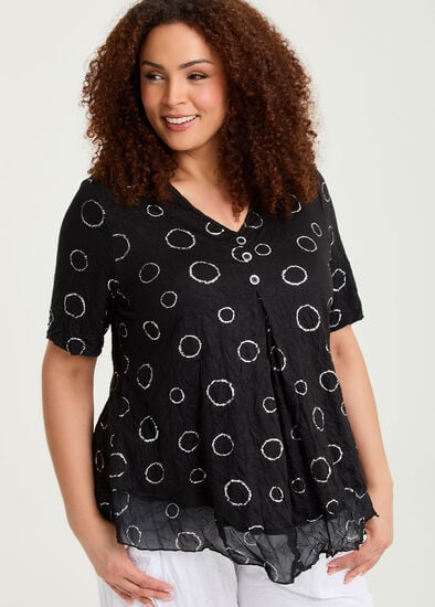 Plus Size Piia Pleat Bamboo Crush Top
