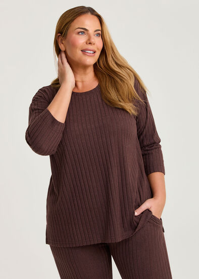 Plus Size Cosy Rib Lounge Top