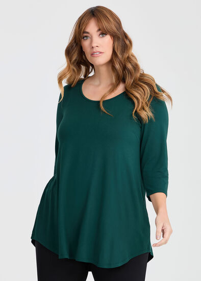 Plus Size Bamboo Base 3/4 Sleeve Top