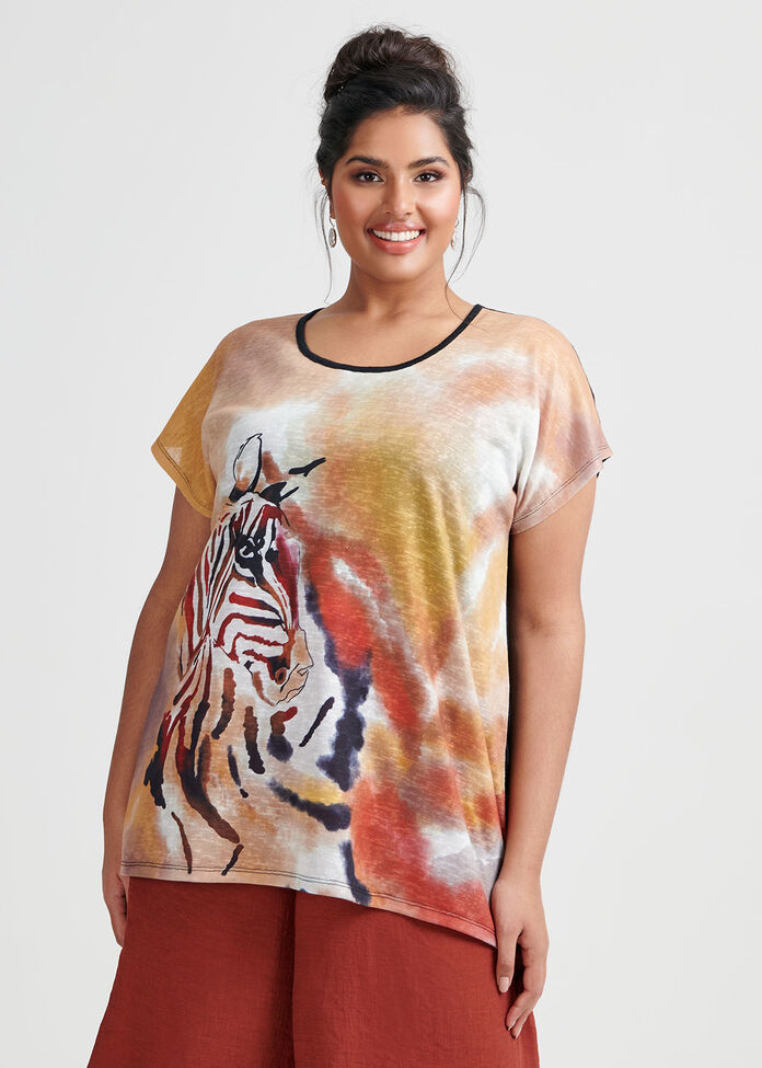 Zebra Slub Top, , hi-res