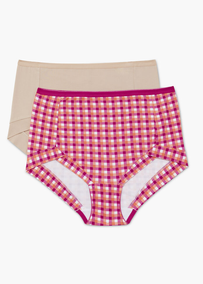 2 Pack Bamboo Gingham Briefs, , hi-res