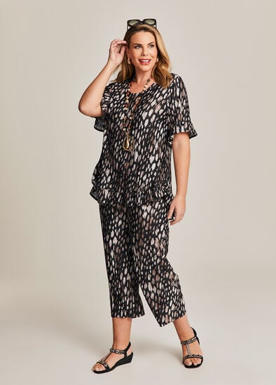 Plus Size Pleated Luna Culotte Pant